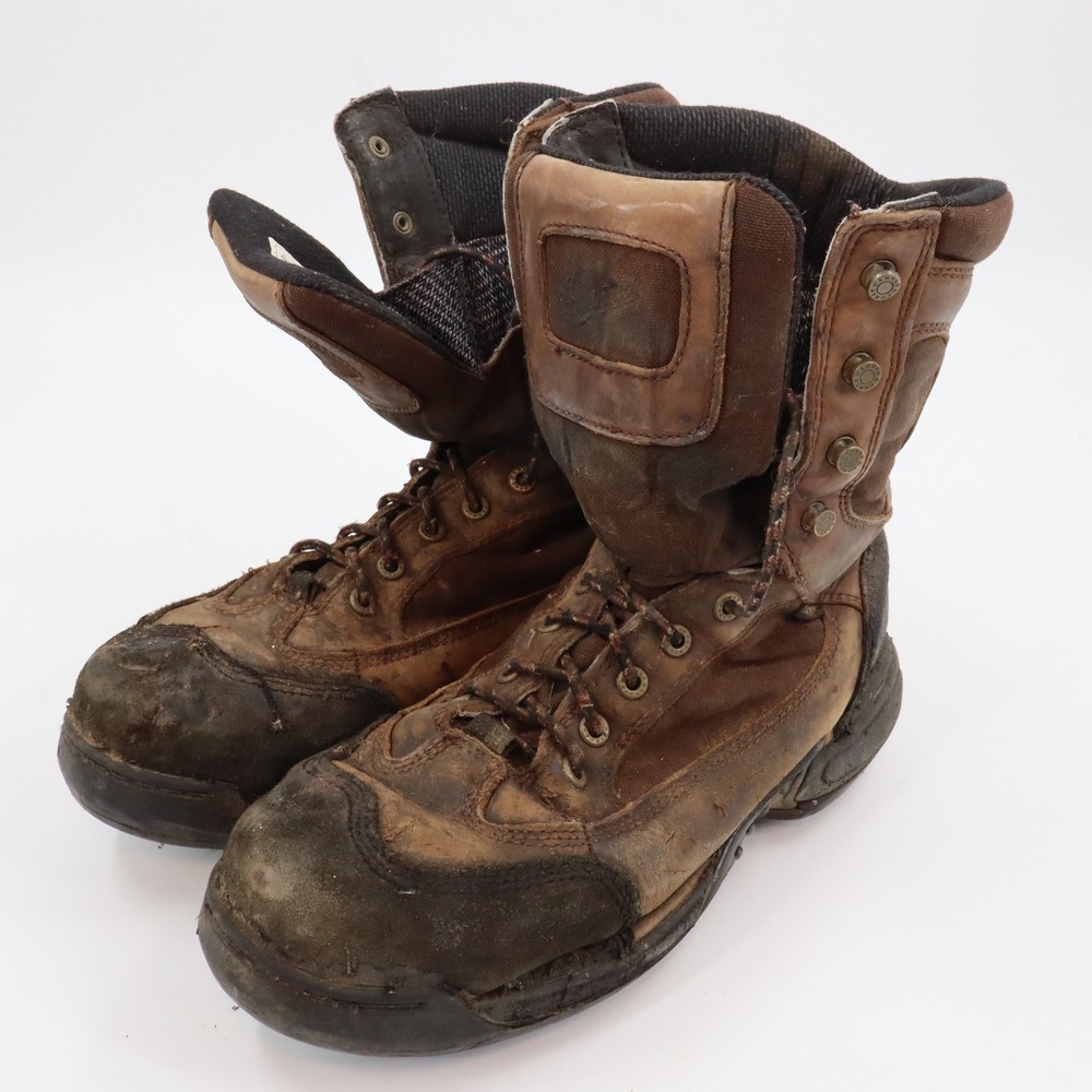 Danner Pronghorn Hunting Boots Mens 11 Brown 8 Inch Leather 42282 with Cleats